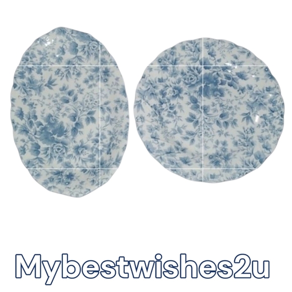 Nikko tableware home dining plate plates platter blue white floral 6x9 +… - Picture 1 of 9